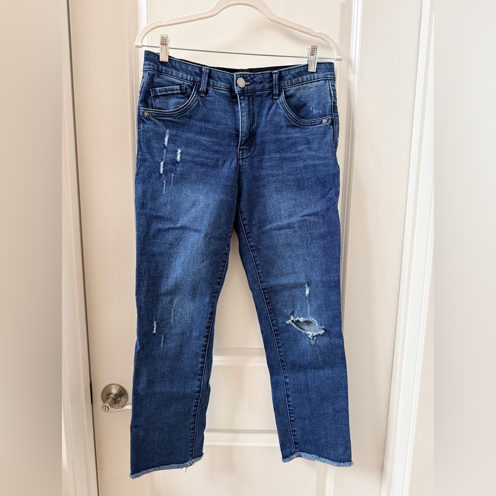Wit & Wisdom Ab-Solution Distressed Slim-Straight Leg Jeans